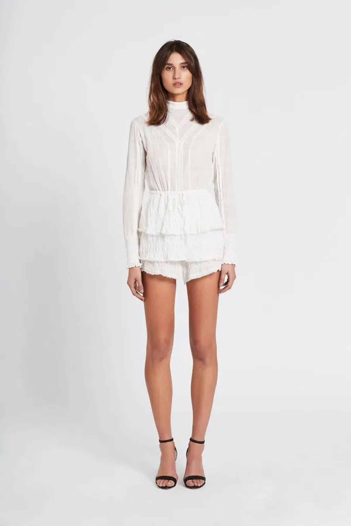 Sir The Label Lucille Embroidered Playsuits White Size 0 / AU 6 - Image 1