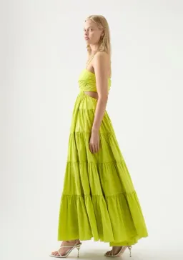 Aje Sartre Tiered Maxi Dress Green Size 12 / L for rent on The Volte - image 3