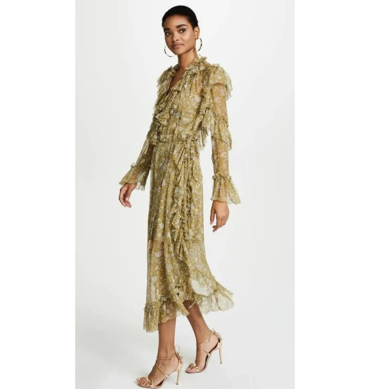 Zimmermann Rife Ruffle Midi Dress Floral Size 1 / AU 10 - Image 2