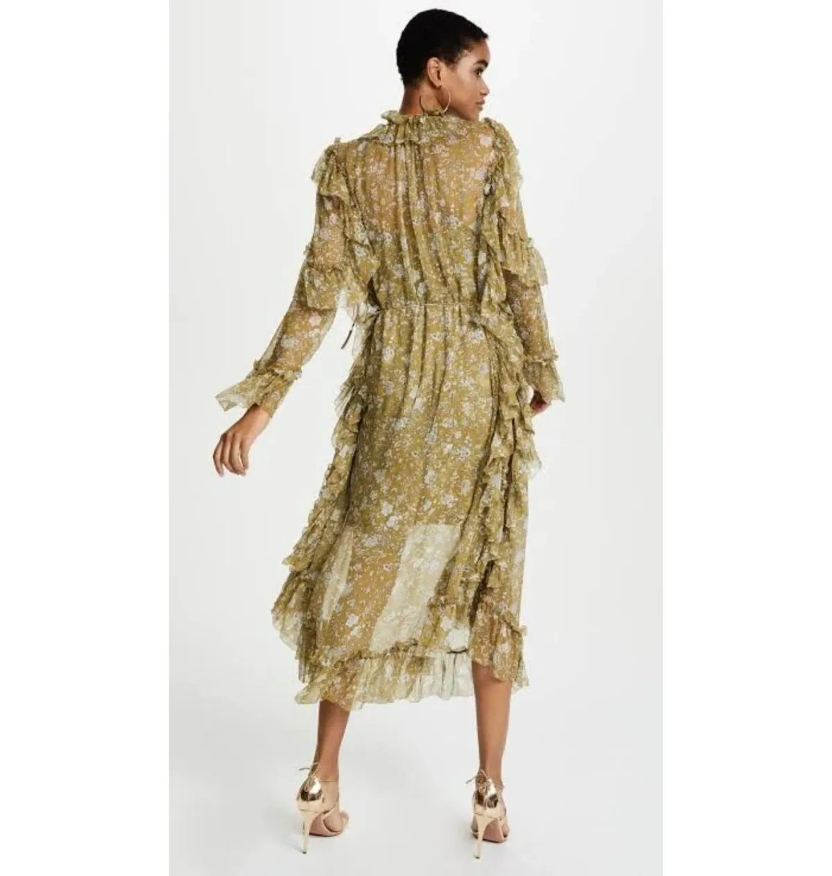 Zimmermann Rife Ruffle Midi Dress Floral Size 1 / AU 10 - Image 3