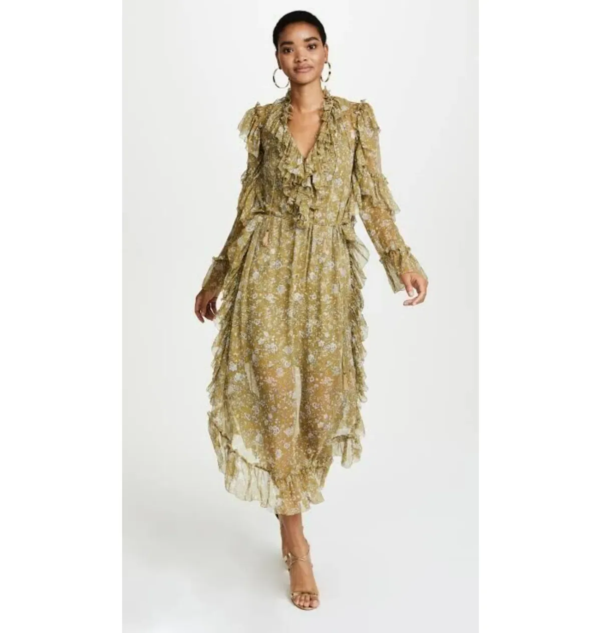 Zimmermann Rife Ruffle Midi Dress Floral Size 1 / AU 10 - Image 1