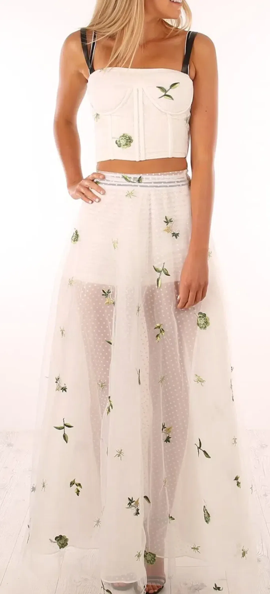 Asilio Love Comes Back Skirt Gardenia White Spring Garden with Top and Shorts Set Size 6 for rent on The Volte - main image