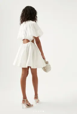 Aje Henriette Cut Out Mini Dress Ivory Size 6 for rent on The Volte - image 3