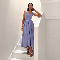 Aje Virginie Cut Out Midi Dress Cool Lavender Size 6 for rent on The Volte - image 3