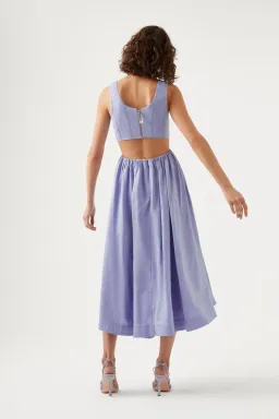 Aje Virginie Cut Out Midi Dress Cool Lavender Size 6 for rent on The Volte - image 4