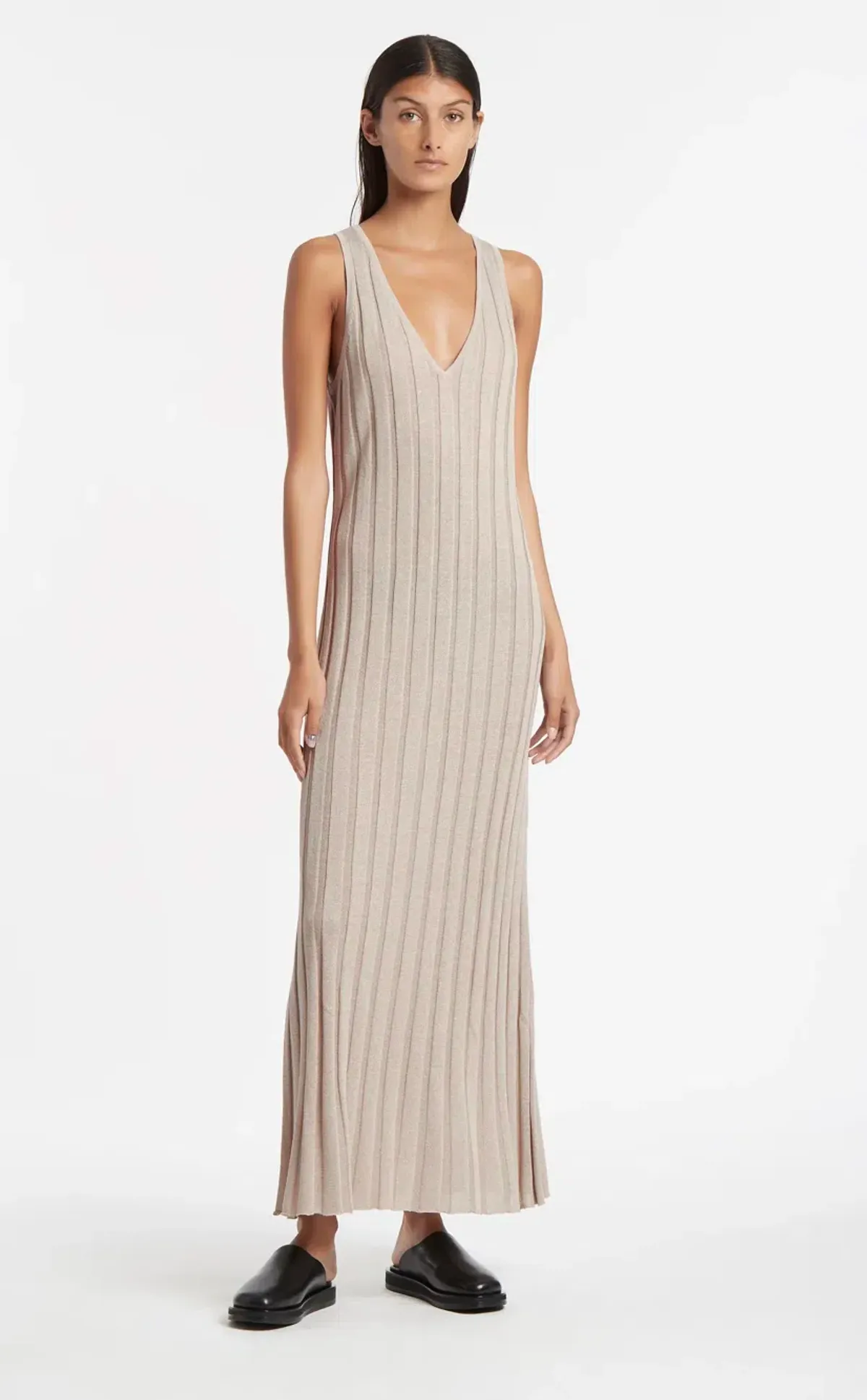 Sir the Label Isobel V Neck Dress Beige Size 1/AU 8 for rent on The Volte - main image
