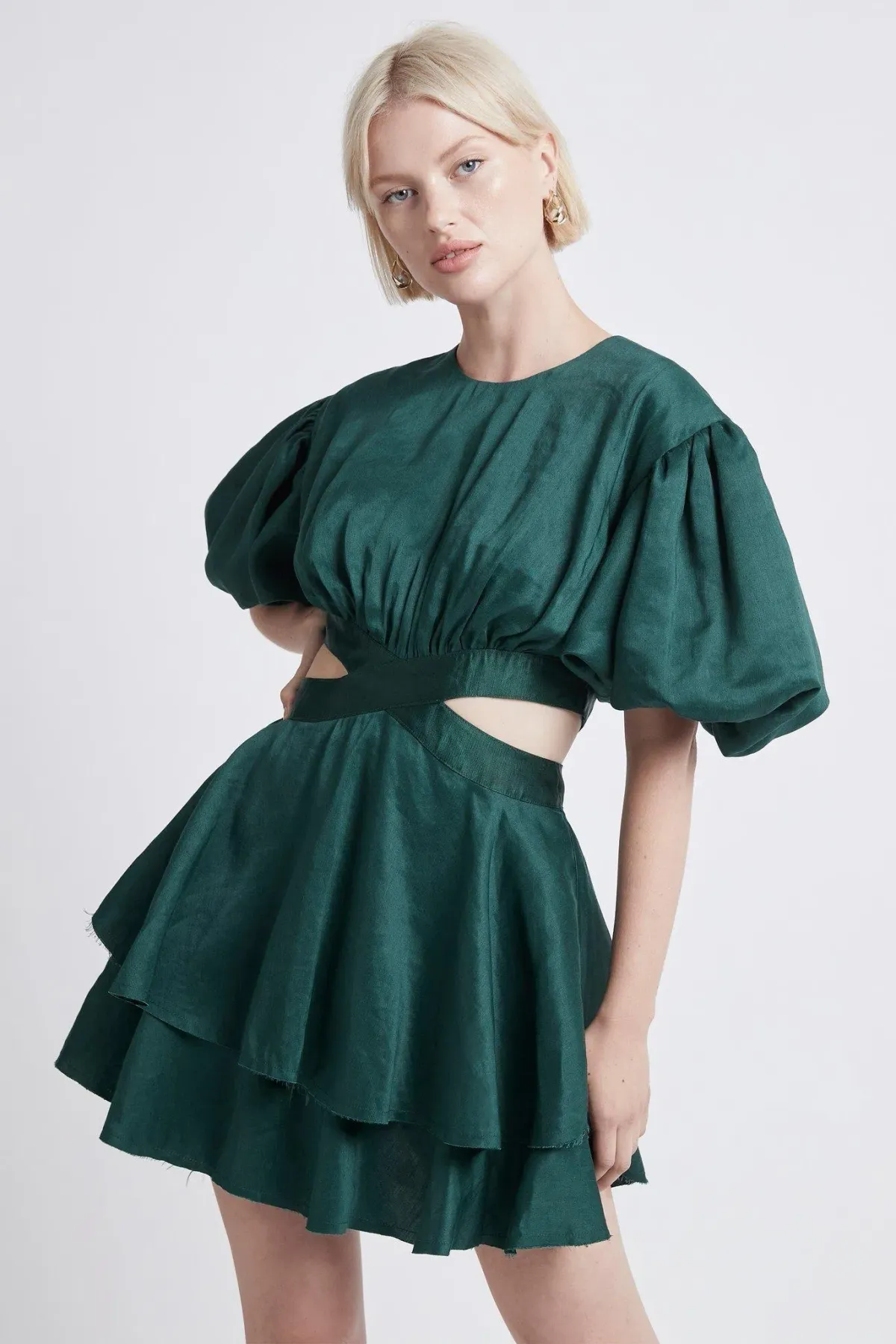 Aje Gracious Mini Dress Emerald Green Size AU 6 - Image 1