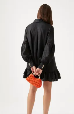 Aje Lotus Shirt Mini Dress Black Size 8 / S for rent on The Volte - image 2