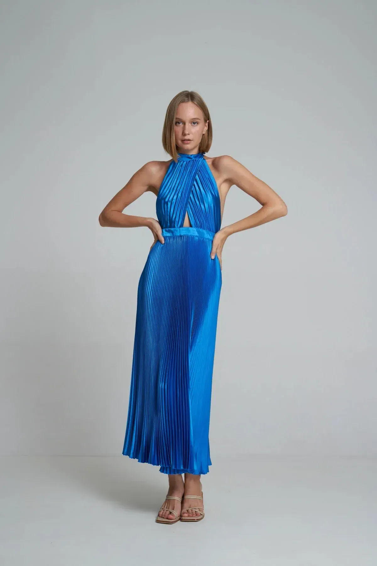 L'Idee renaissance gown in blue Size AU 12 for rent on The Volte - main image