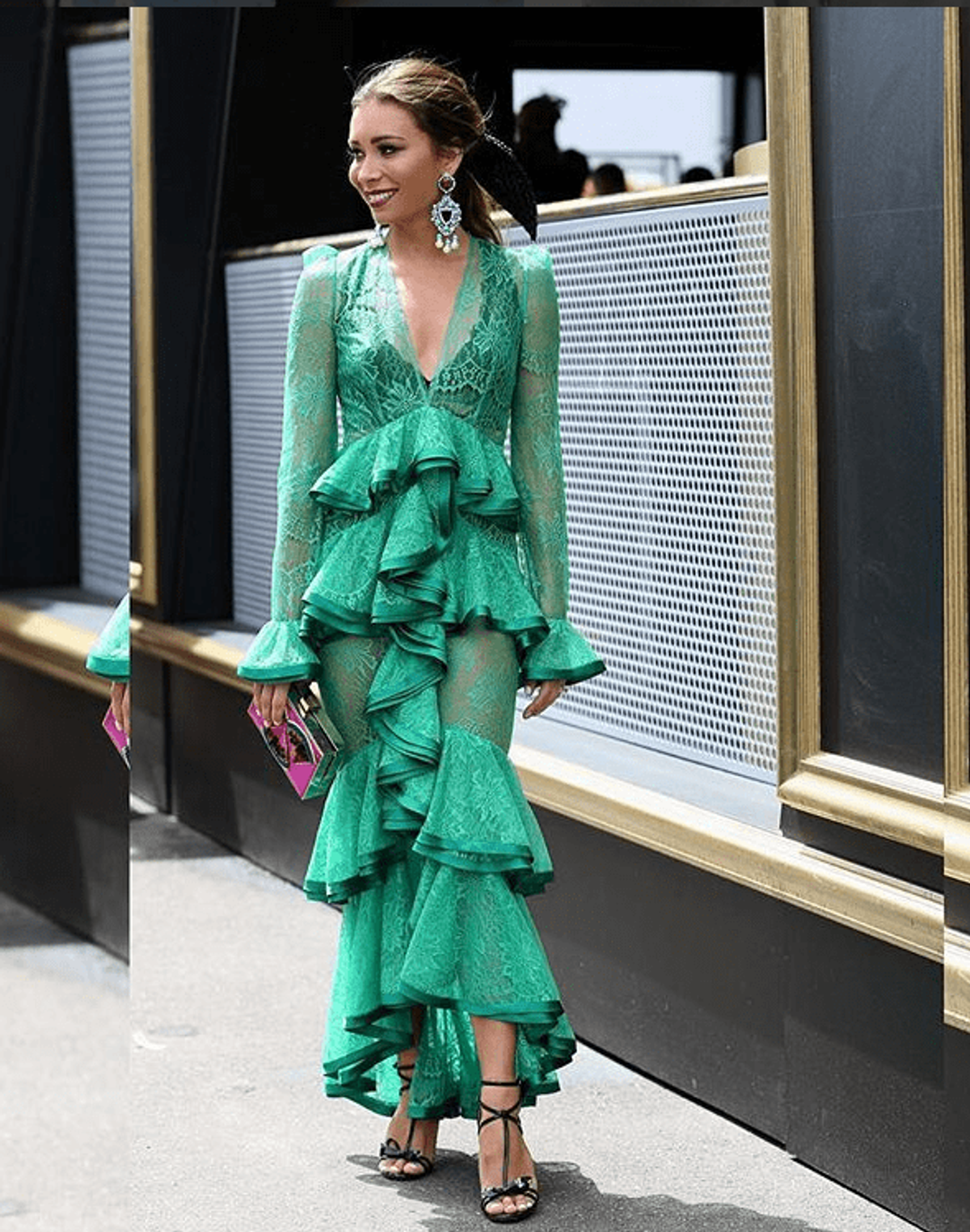 Nicola Finetti Maia Green Dress Sz 10 - Image 1