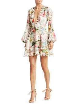 Zimmermann Heathers Flounce Short Dress Floral Size 1 / Au 10 for rent on The Volte - image 2