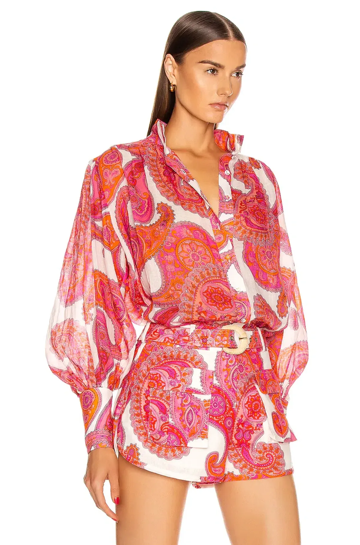 Zimmermann Safari Shorts and Top Set Peggy Paisley Magenta Size AU 12 - Image 3