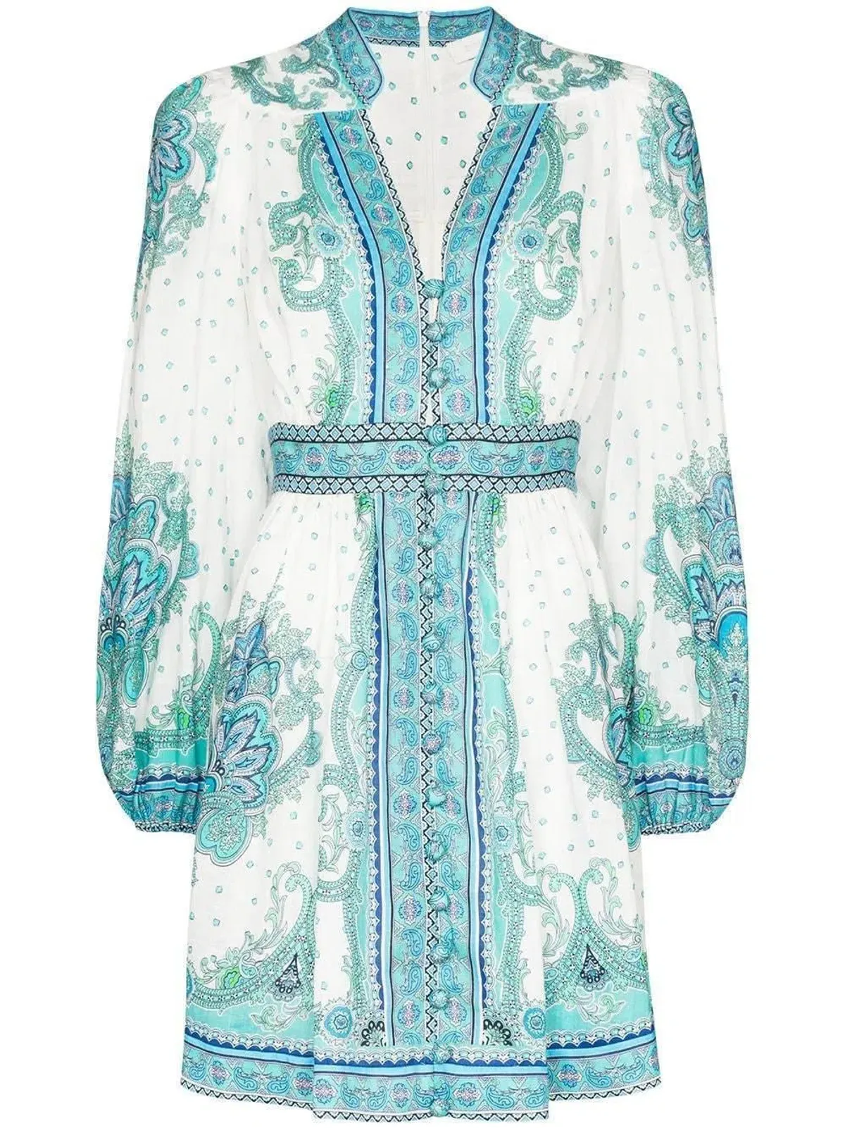 Zimmermann Bells Paisley Mini Dress Blue Size 1 / AU 10 - Image 4
