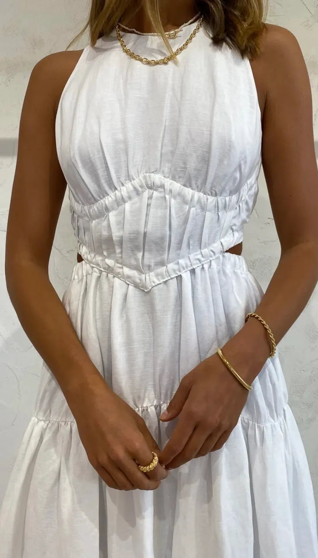 Camilla And Marc Milano Midi Dress White Size AU 6 for rent on The Volte - main image