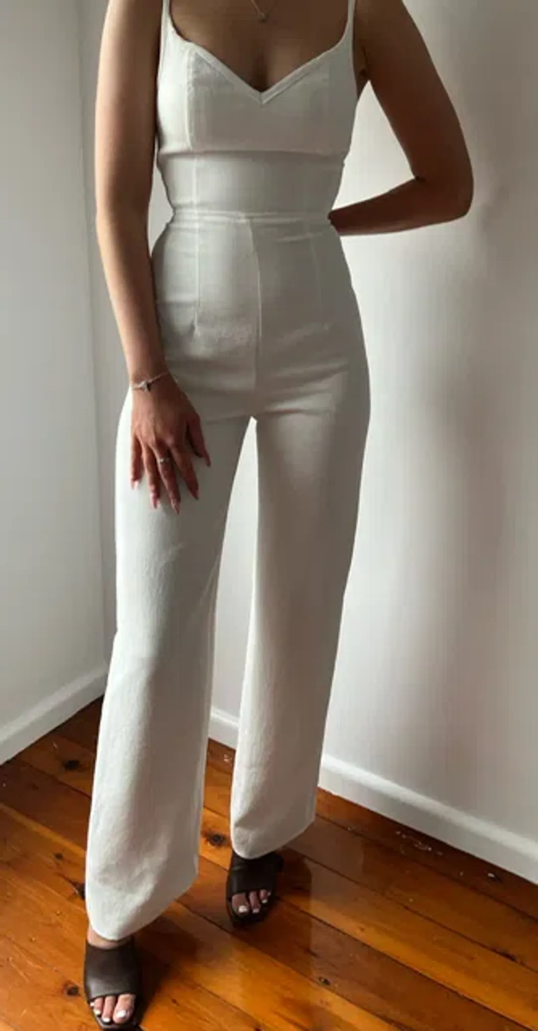 Kookai Oyster Panel Jumpsuit White Size AU 6 for rent on The Volte - main image
