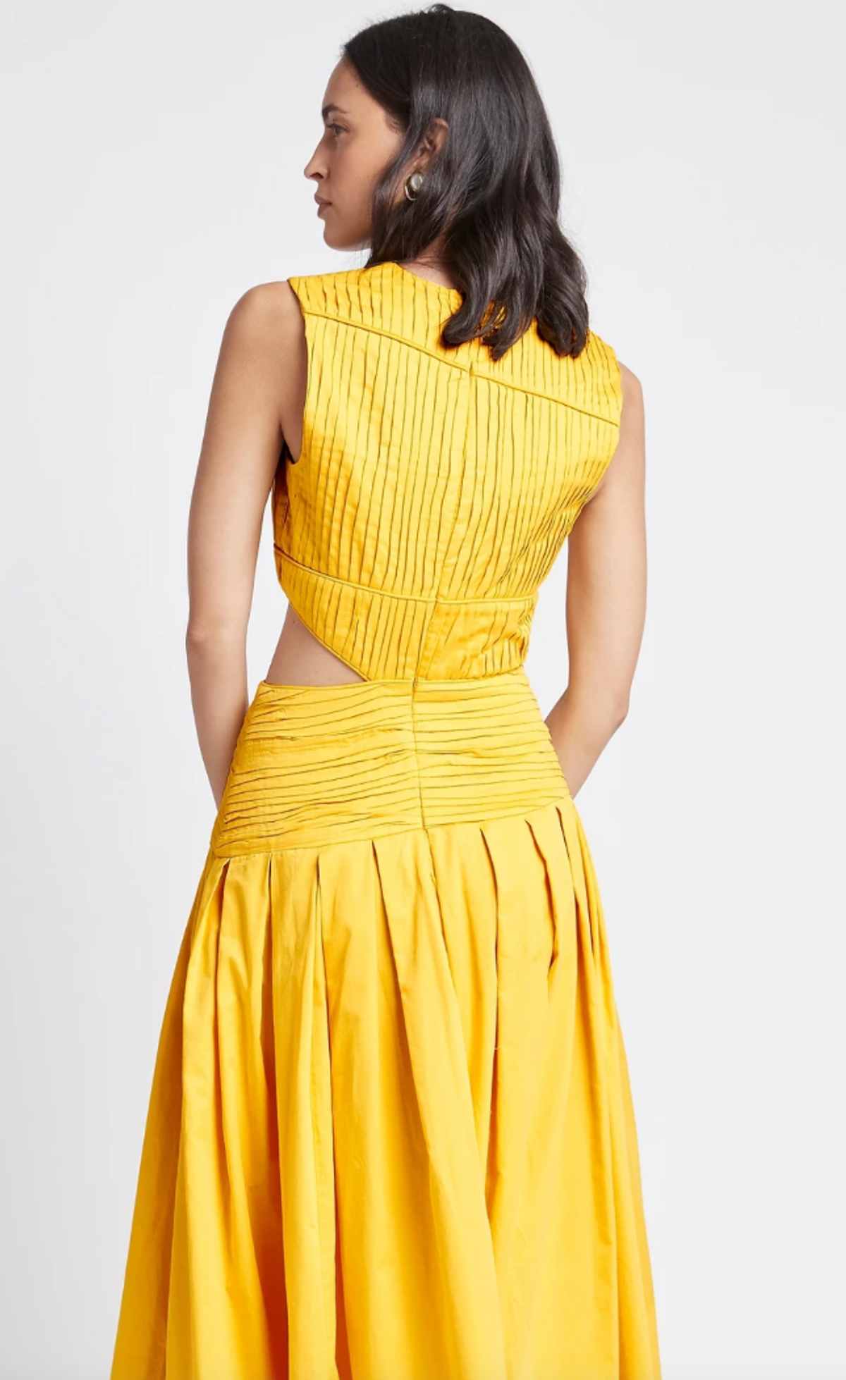 Aje Cascade Cut Out Dress Yellow Size 8 - Image 3