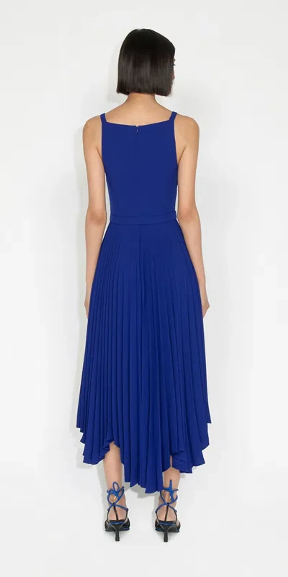 Cue Cobalt Pleated Midi Dress Blue Size 8 - Image 2