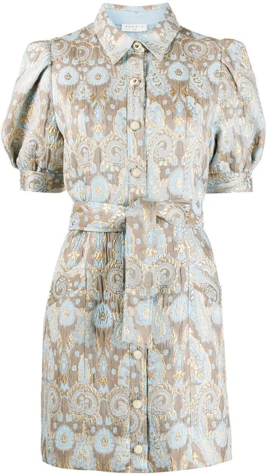 Sandro Paris Dorlan Dorlan Brocade Shirt Dress Print Size M / Au 10 for rent on The Volte - main image