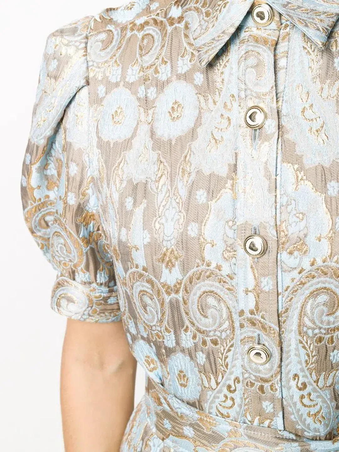 Sandro Paris Dorlan Dorlan Brocade Shirt Dress Print Size M / Au 10 for rent on The Volte - main image