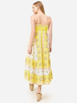 Alemais Catalina Midi Dress Yellow Print Size 12 for rent on The Volte - image 2