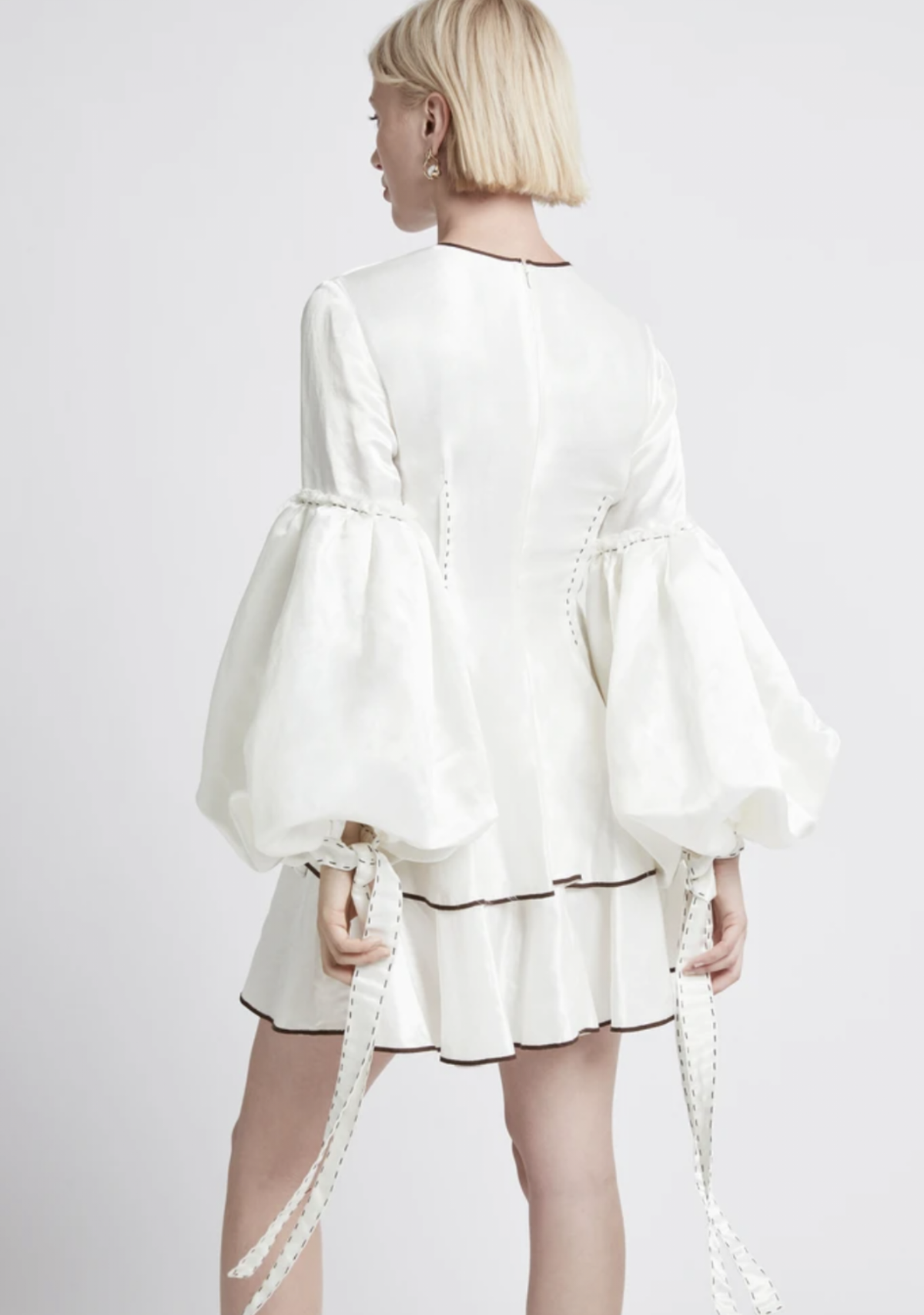 Aje Gracious Tiered Mini Dress White Size 10 - Image 2