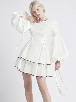 Aje Gracious Tiered Mini Dress White Size 10 for rent on The Volte - image 1