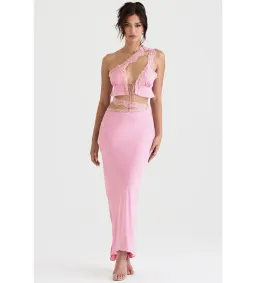 House of CB Lorena Cropped Top & Mathilda Maxi Skirt Set Pink Size 6 for rent on The Volte - image 1