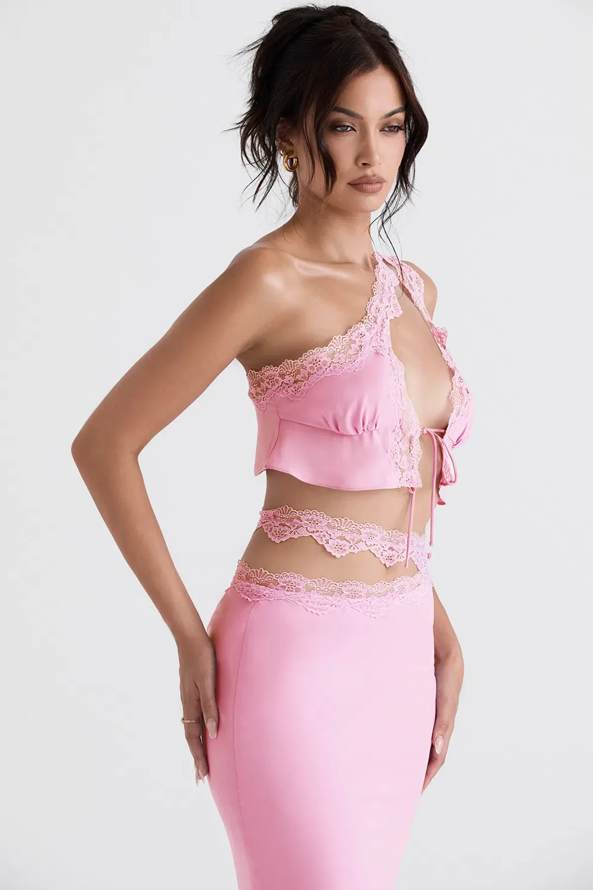 House of CB Lorena Cropped Top & Mathilda Maxi Skirt Set Pink Size 6 - Image 2