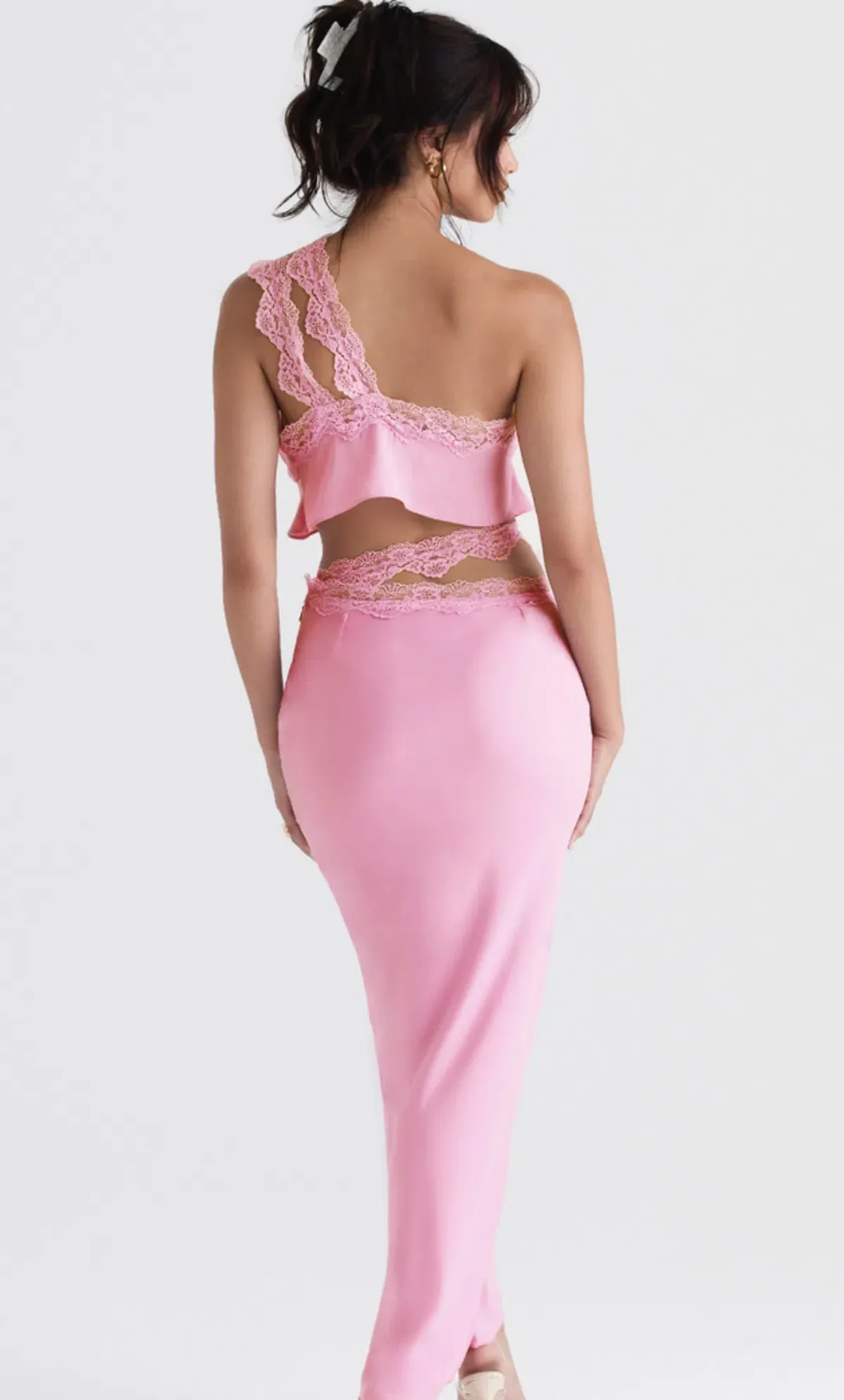 House of CB Lorena Cropped Top & Mathilda Maxi Skirt Set Pink Size 6 - Image 3