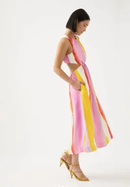 Aje Imagination Cut Out Midi Dress Multi Size 8 / S for rent on The Volte - image 2