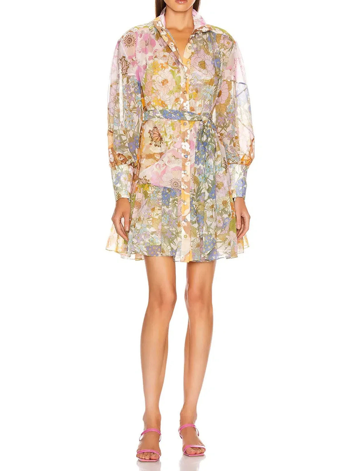 Zimmermann Super Eight Lantern Mini Dress Floral Size 1 / Au 10 - Image 1