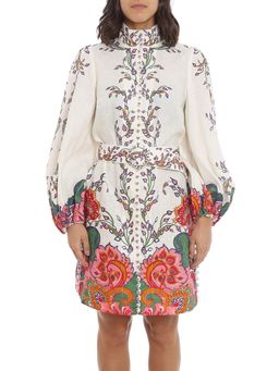 Zimmermann Lovestruck Buttoned Tunic Mini Dress Natural Paisley Floral Size 0 / AU 8 for rent on The Volte - image 4