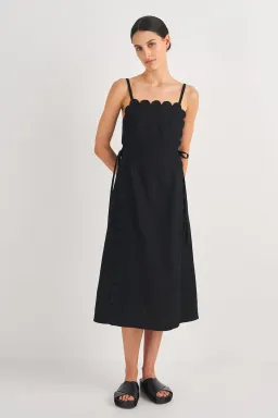 Oroton Linen Apron Dress Black Size AU 10 for rent on The Volte - image 1