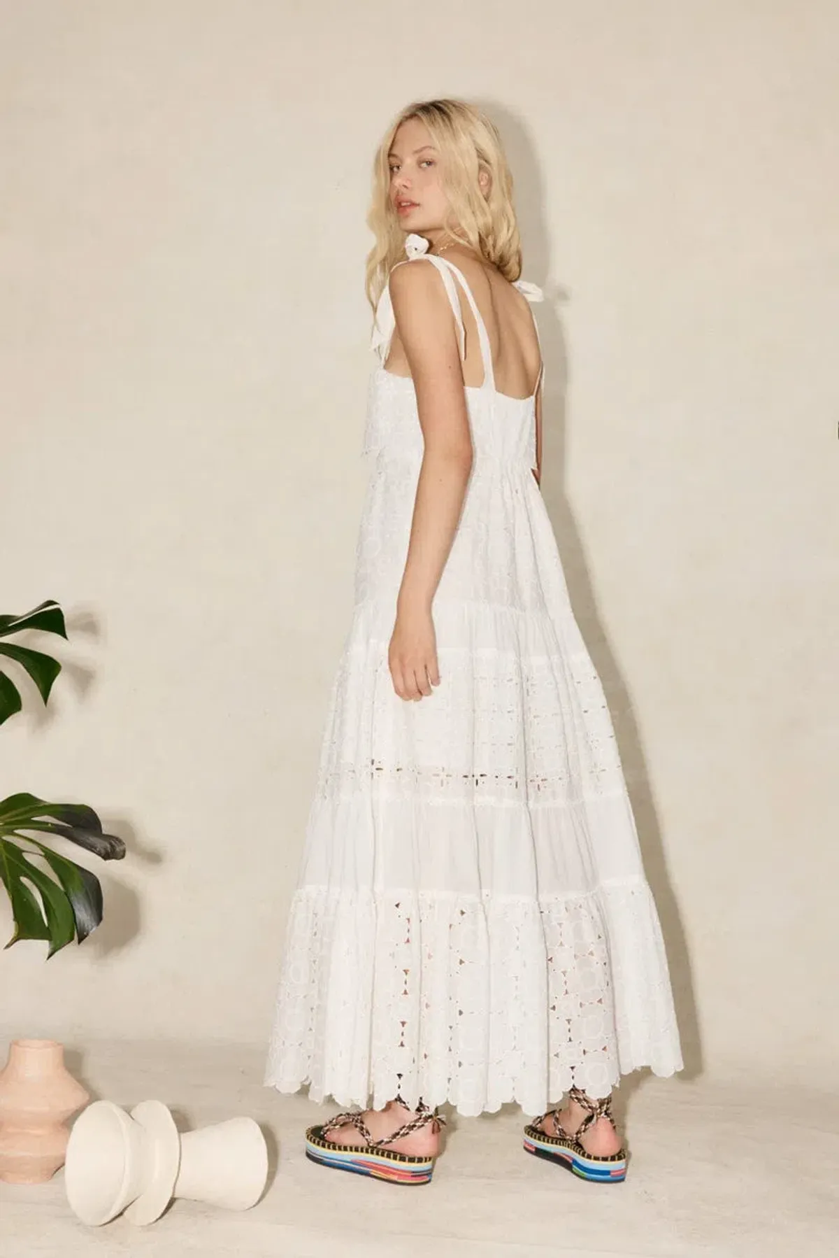 Alemais Evie Panelled Midi Dress White Size 14 - Image 2