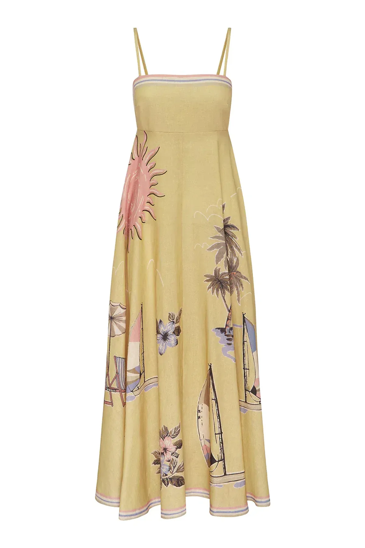 Alemais Sunset Shades Sundress Yellow Print Size 8 - Image 2