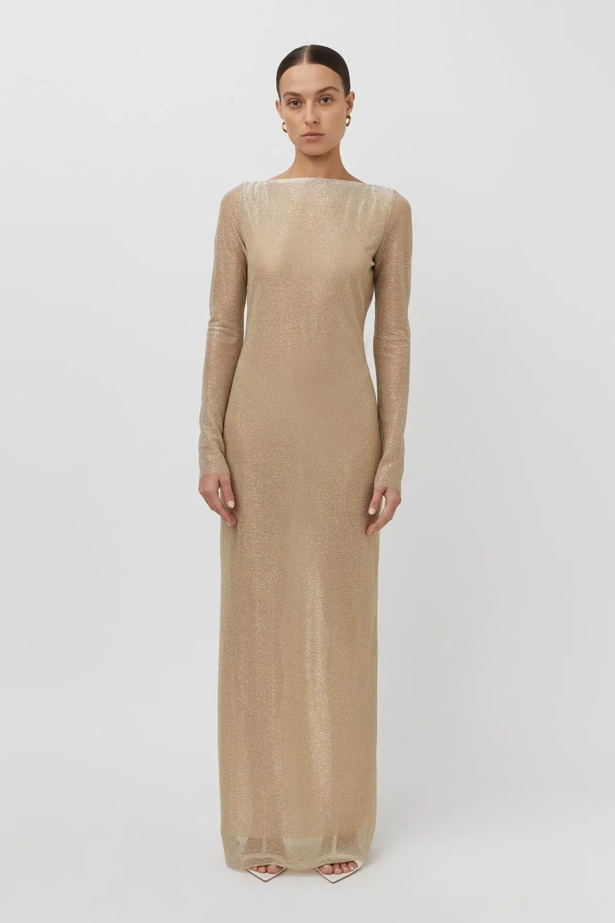 Camilla and Marc Ibiza Maxi Dress Gold Size 10 for rent on The Volte - main image