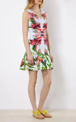 Karen Millen Tropical Floral Mirror Print Mini Dress Size 10 for rent on The Volte - image 1