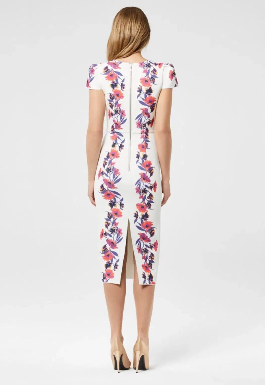 Yeojin Bae Double Crepe Floral Vine Therese Midi Dress White Size 8 for rent on The Volte - main image