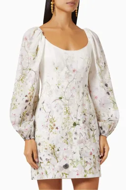 Zimmermann Dancer Panelled Mini Dress in Ivory Garden Floral Size 1/AU 10 for rent on The Volte - image 2