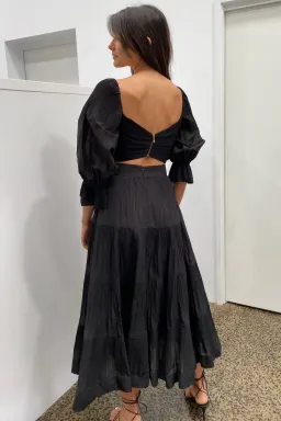 Zimmermann Pleated Midi Skirt in Black Size 1/AU 10 for rent on The Volte - image 3