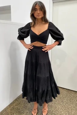 Zimmermann Pleated Midi Skirt in Black Size 1/AU 10 for rent on The Volte - image 2