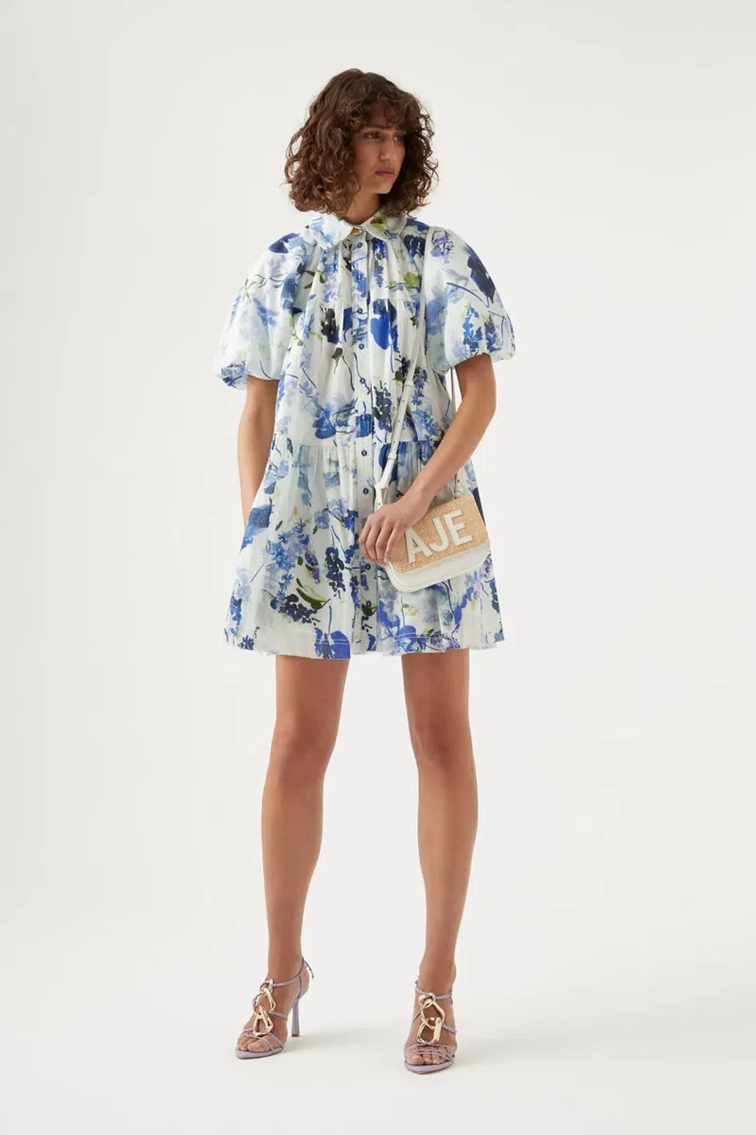 Aje Pablo Mini Dress Lavender Floral Size 14 for rent on The Volte - main image