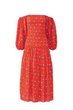 Rhode Harper Midi Dress Red/Print Size 10 for rent on The Volte - image 3