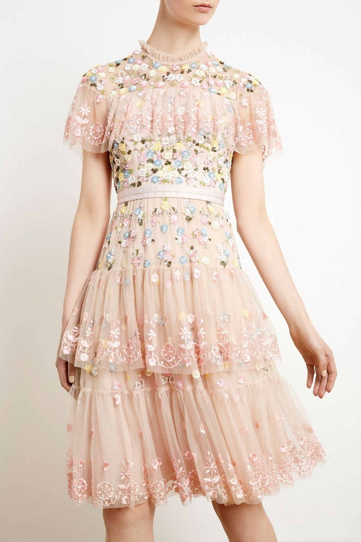 Needle and Thread Pink Tiered Anglais Dress size 8 - Image 2