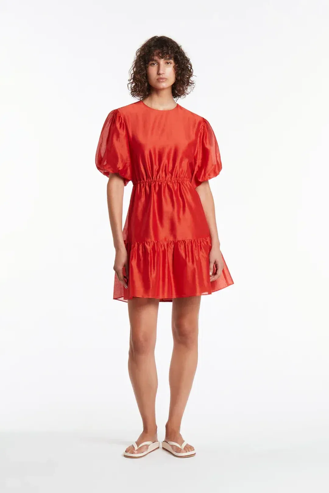 Sir the Label Lucelia Puff Sleeve Mini Dress Red Size 2 / Au 10 for rent on The Volte - main image