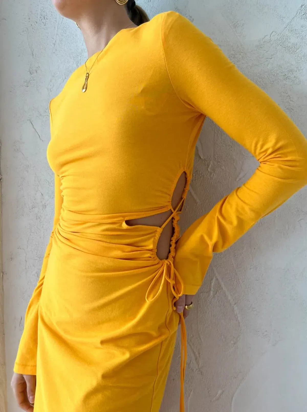 Camilla and Marc Alexandre Midi Dress in Marigold Yellow Size 10 - Image 4