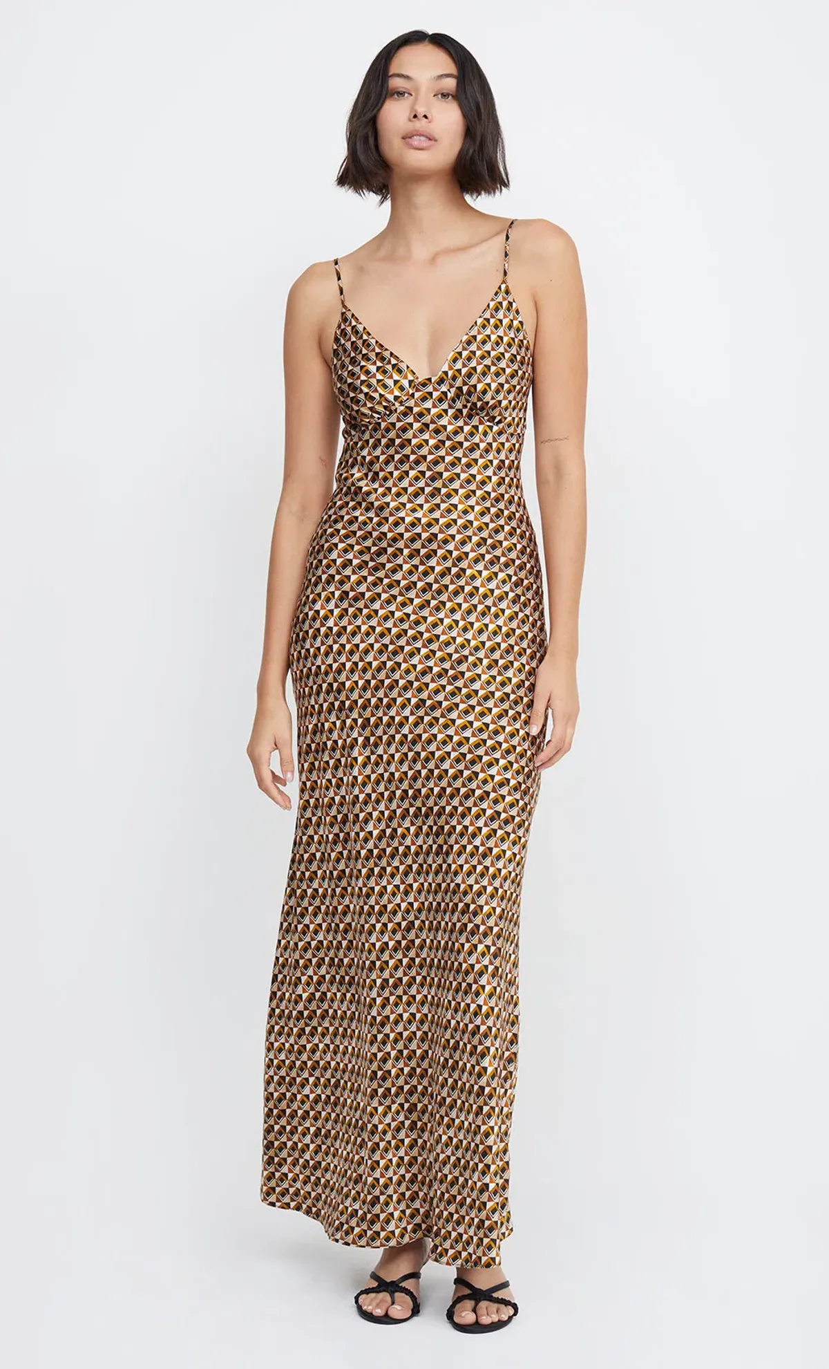 Bec & Bridge Amber V Neck Maxi Dress In Granada Geo Size 10 - Image 3