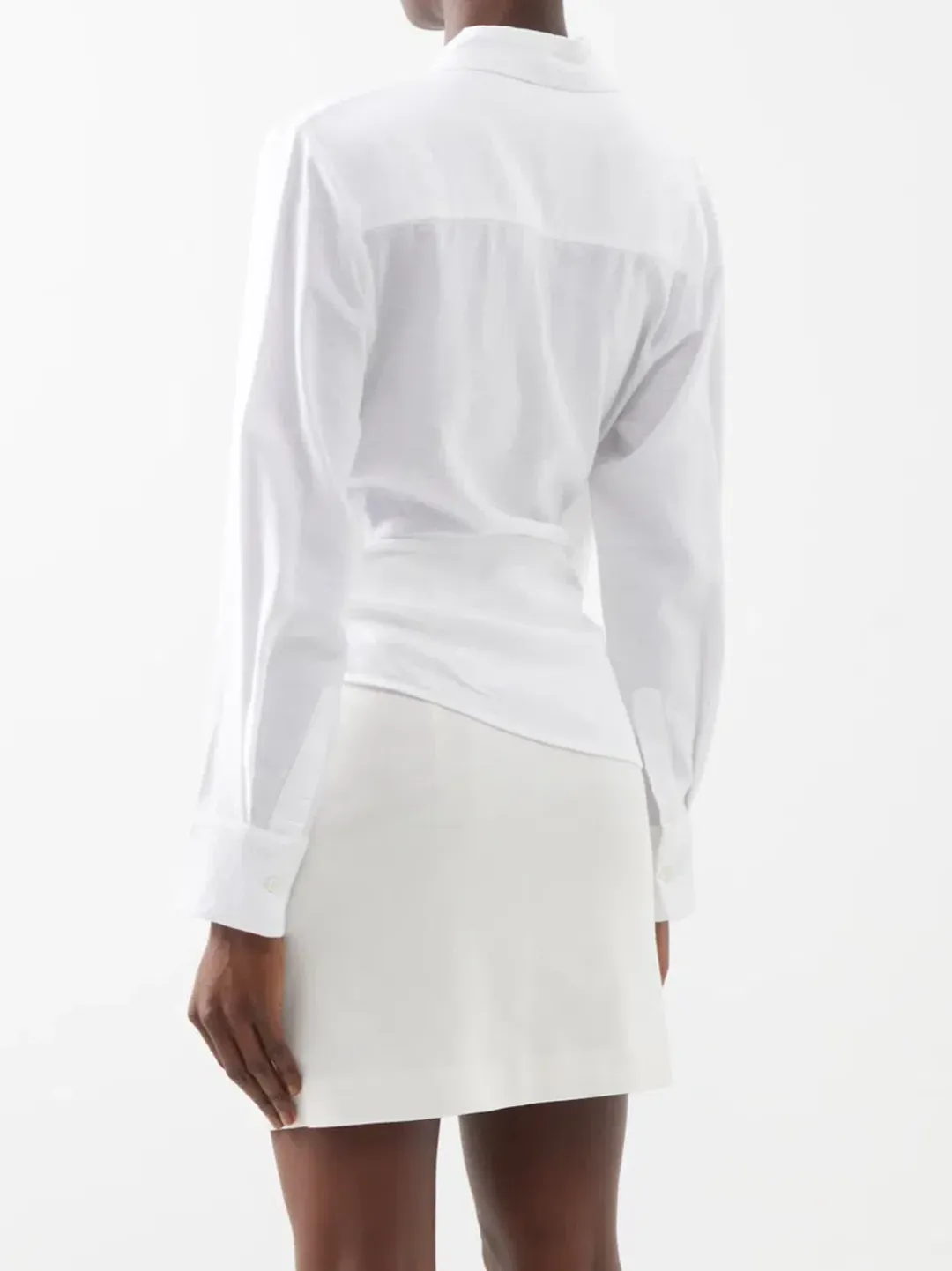 Jacquemus Bahia Plunge-neck Tie Shirt White Size 6 for rent on The Volte - main image