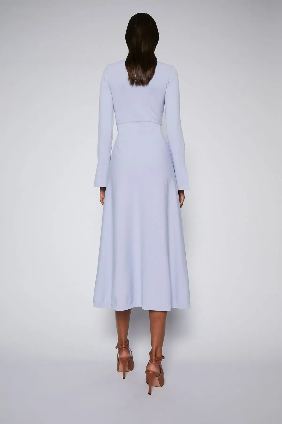 Scanlan Theodore Crepe Knit Keyhole Dress in Lilac Size S/AU 8 - Image 2