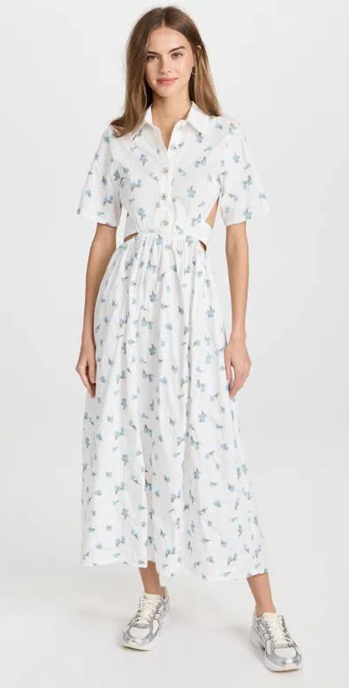 Sister Jane Dream Lapis Shell Shirt Dress Brilliant White Size M+ / Au 12 for rent on The Volte - main image